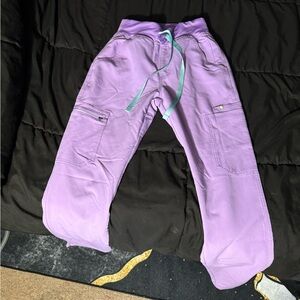 Lilac Dawn High Waist Figs Yola Scrub Bottoms